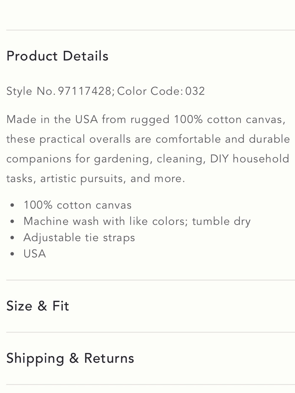 Utility Canvas Overalls - Picture 9 of 9
